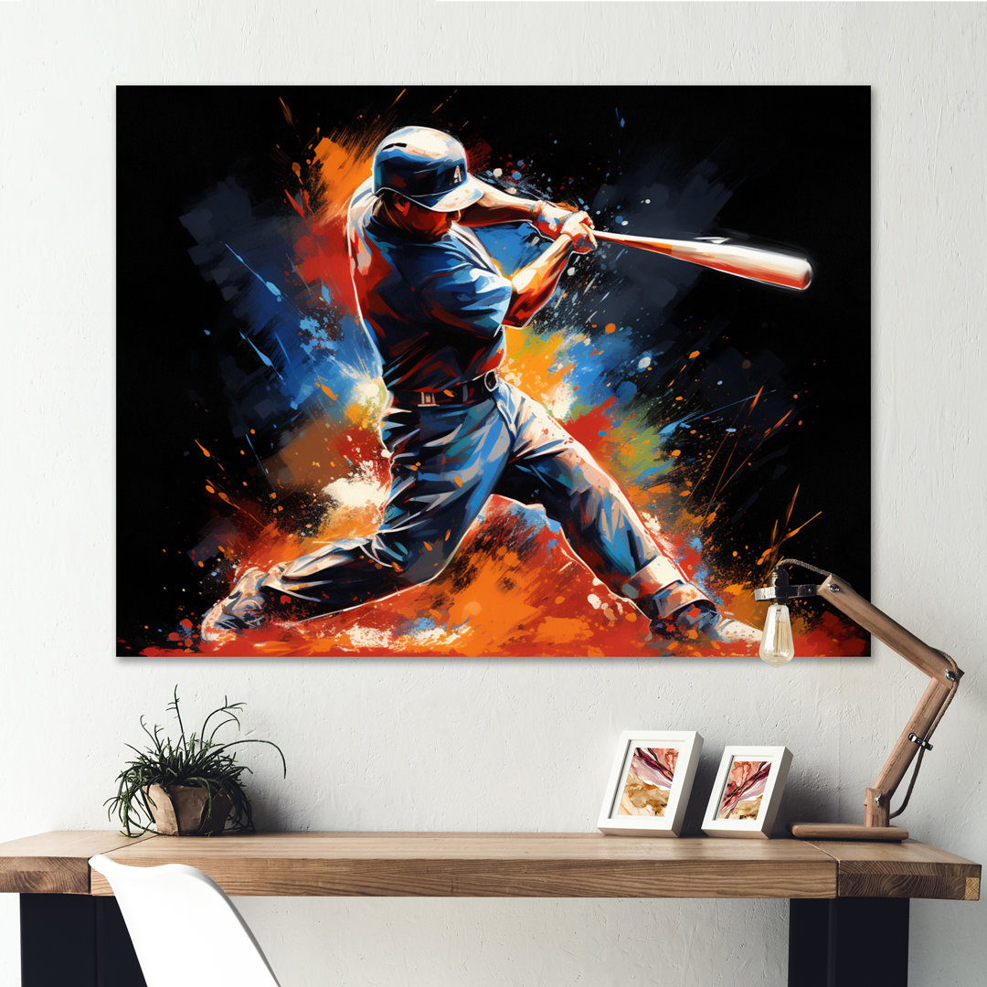 Baseball Swing Of Emotion III - Sport Baseball Canvas Prints Red Barrel Studio® 