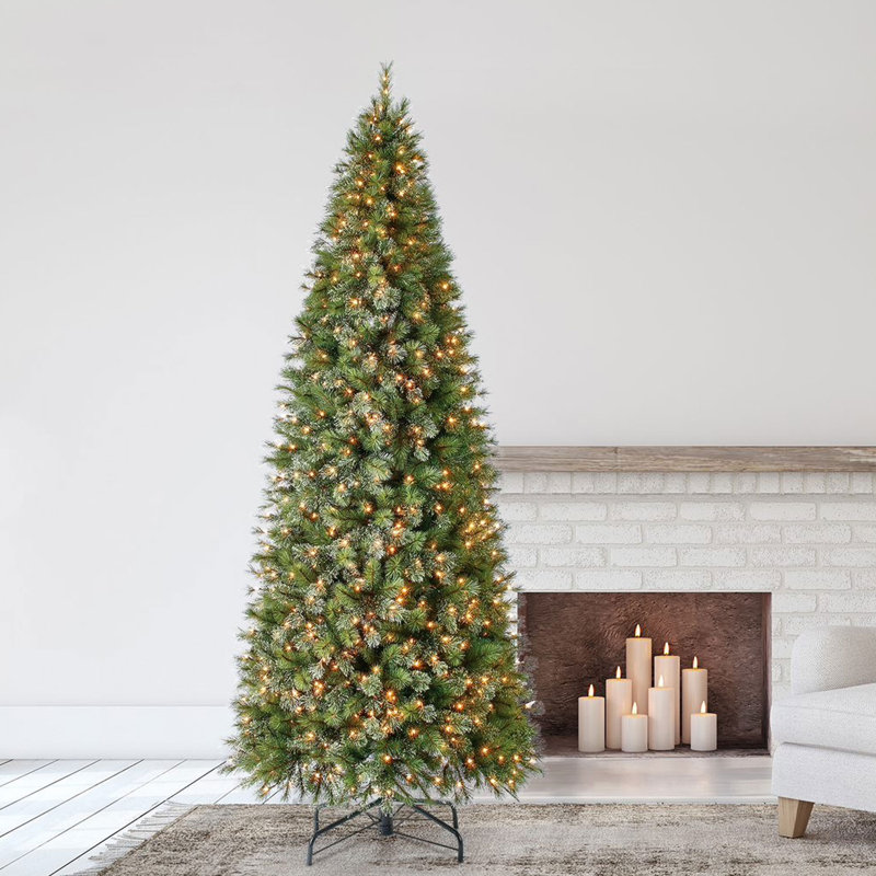 Home Heritage 10 Foot Mahogany Pine Cashmere Prelit Christmas Tree With Lights