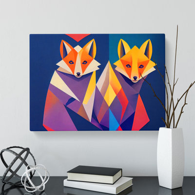 Two Abstract Foxes Vol.1 - Wrapped Canvas