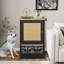 Station d'alimentation pour animaux, armoire de rangement pour aliments avec 2 bols surélevés