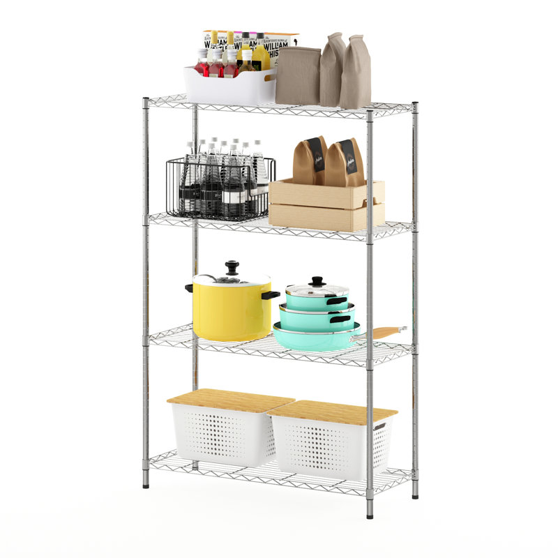 Canika Stainless Steel Storage Rack, Stainless Steel, 137.16cm H x 91.44cm W x 35.56cm D