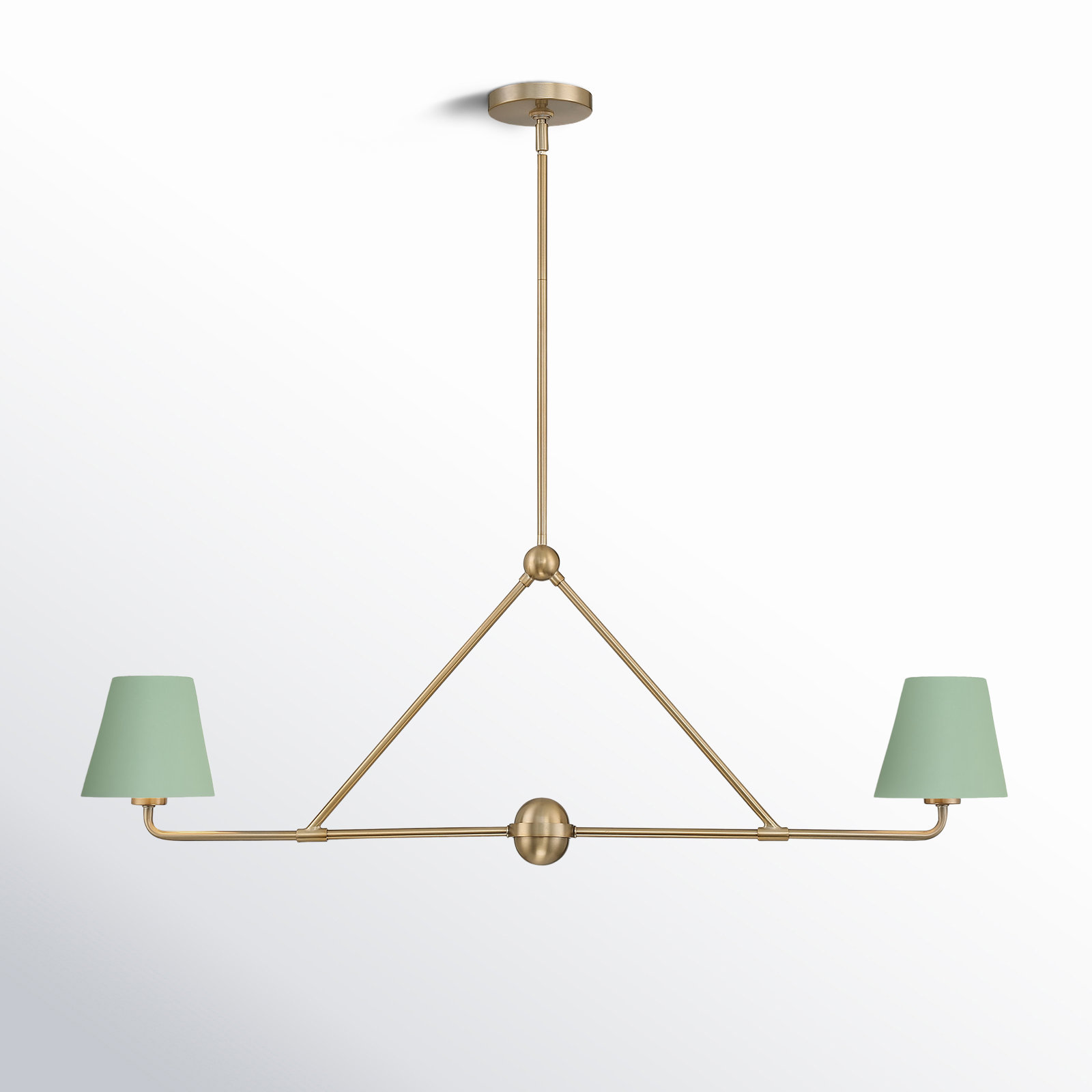 Kinston 2 - Light Shaded Modern Linear Chandelier, Green