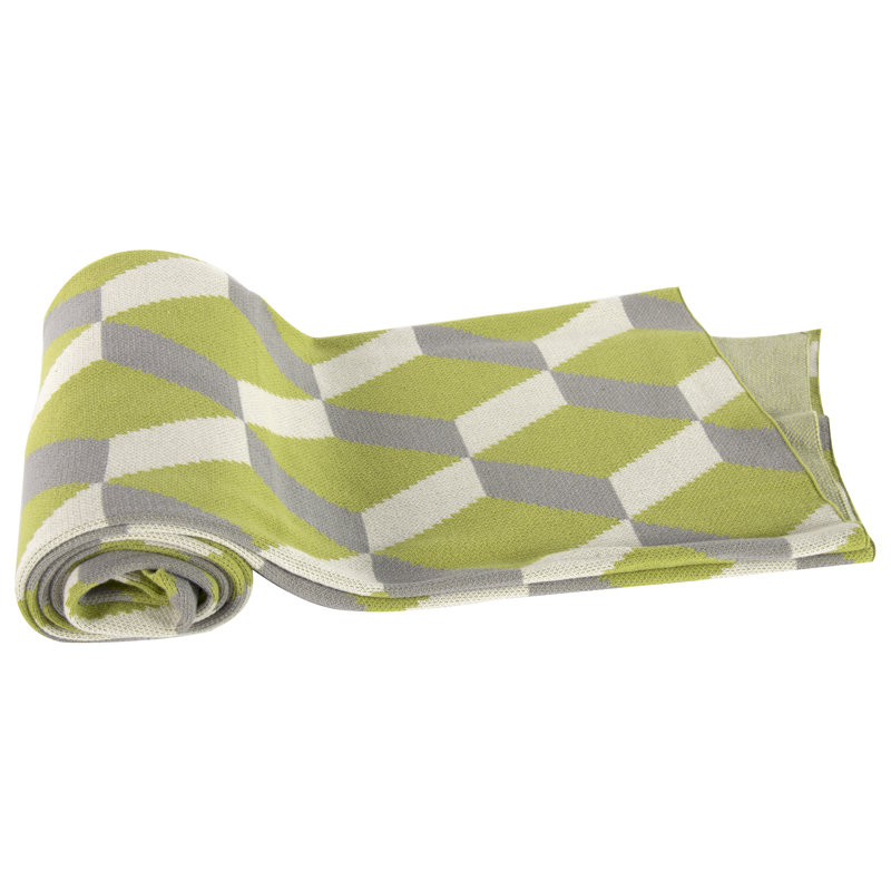 Knitted Throw Blanket, Green