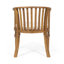 Chaises de salle à manger d'extérieur en bois avec coussins, ensemble de 2, crème, finition teck