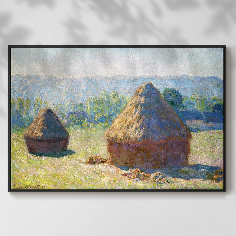 Monet, reproduction d'art encadrée sur toile par Claude Monet, H 25 po x l 17 po x P 2 po, Noir