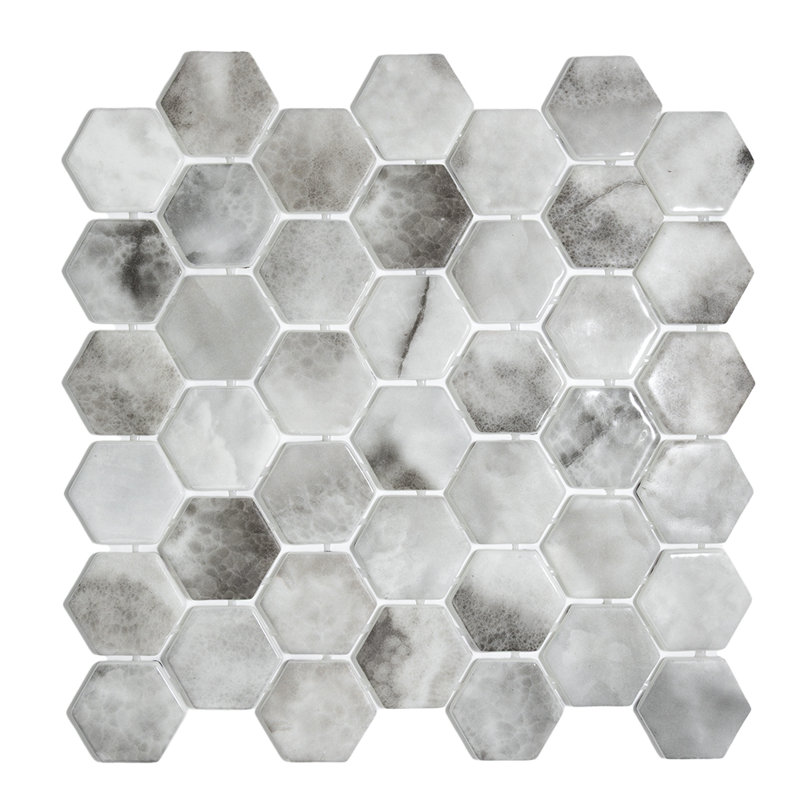 Carreau de mosaïque en verre 1 po x 1 po Eterna Hex, Hermès