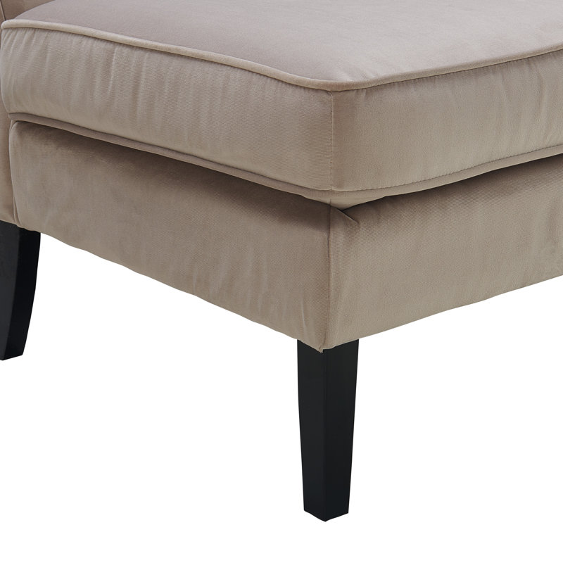 Elle Decor Olivia Upholstered Accent Chair with Foot Rest Ottoman, Taupe