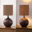 Lampe de table ronde en métal / résine 22,75 po Abram-660232679