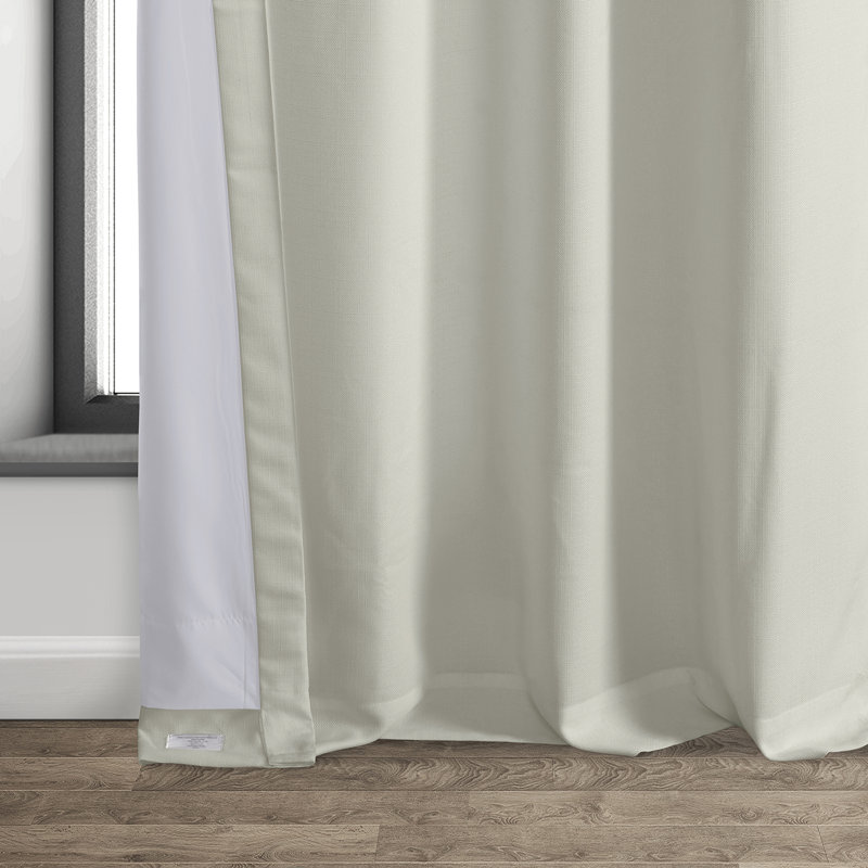 Quint Italian Faux Linen Grommet Room Darkening Curtains for Bedroom & Living Room Curtains - Single Panel Drapes