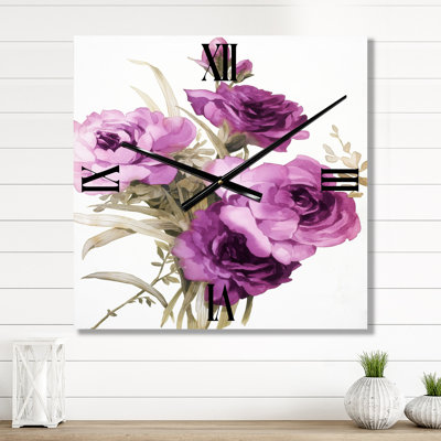 Roses foncées - horloge murale traditionnelle