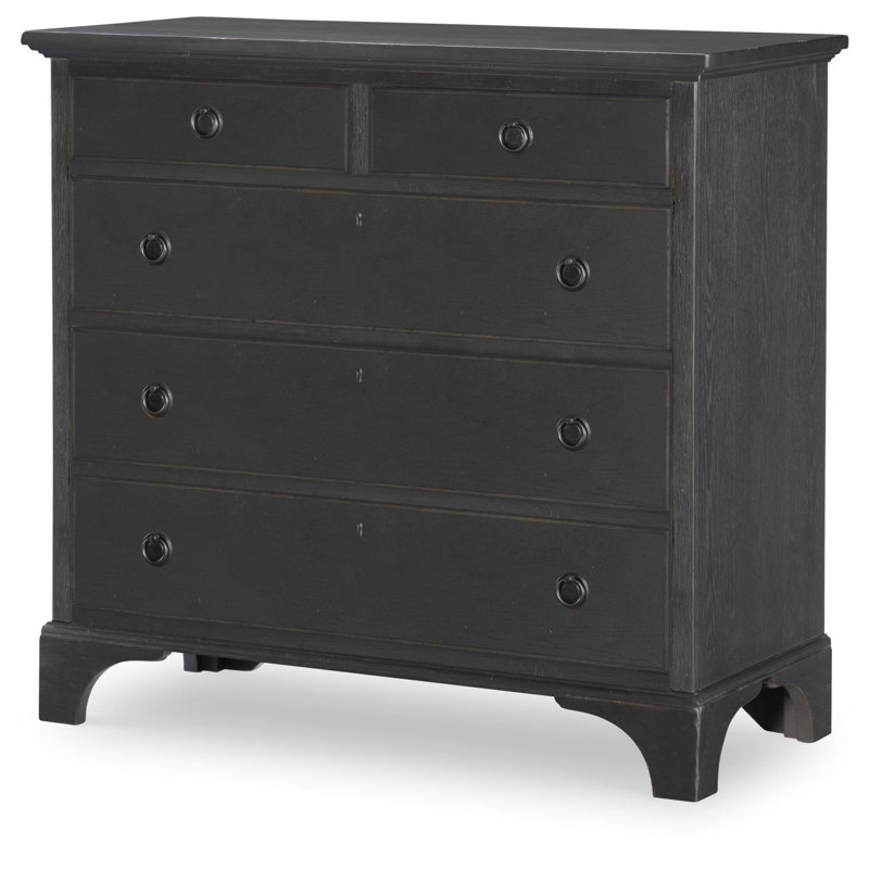 Country Living Vintage Market Accent Chest (5 Drawers, Arched Feet), Black