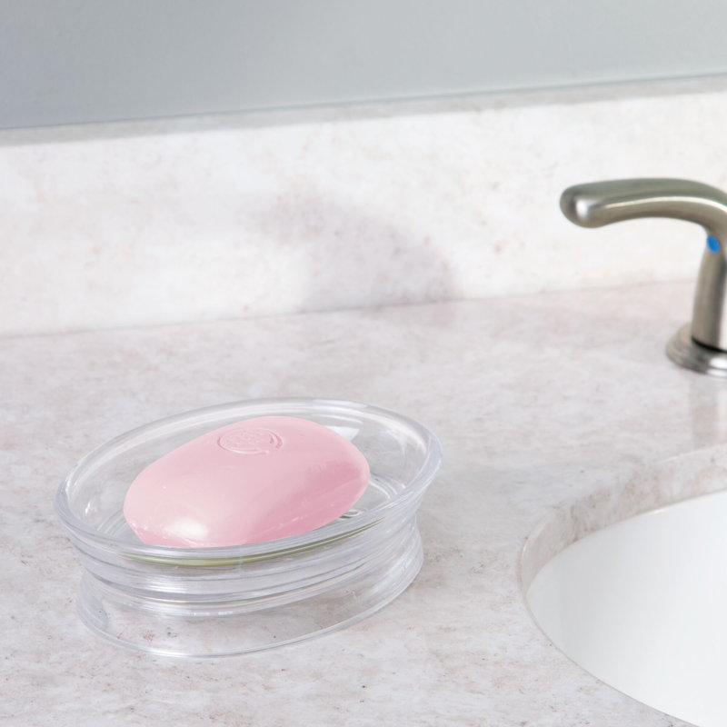 Clear Plastic Transitional Soap Dish with Ridges