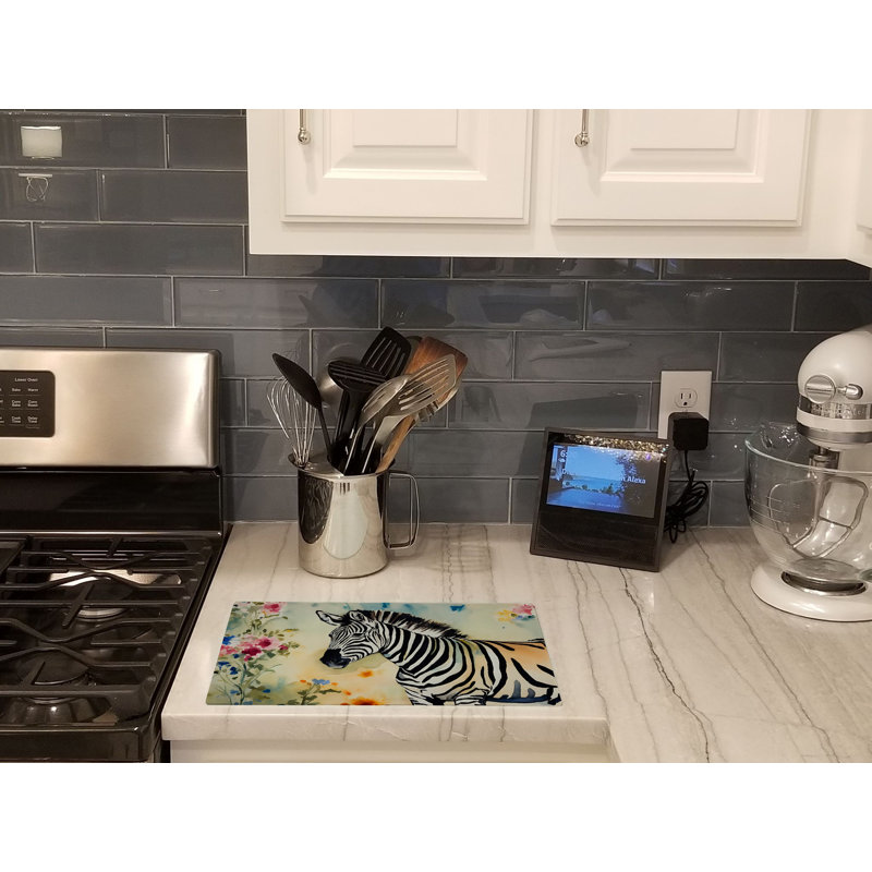 Zebra Glass Cutting Board Large