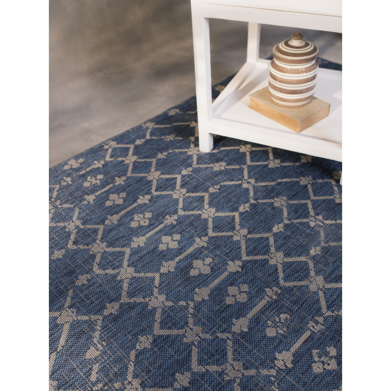 Tapis d'extérieur de qualité supérieure en polypropylène à motif géométrique, Rectangle de 2 pi x 3 pi