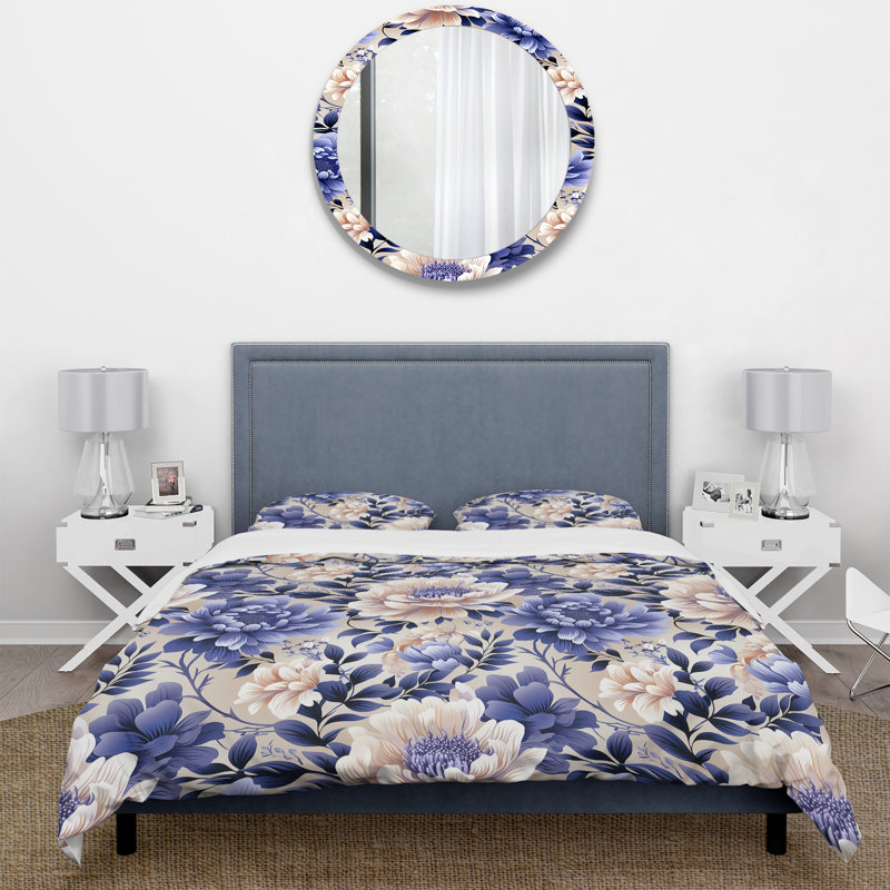 Literie mauve à motif persan mauve, Housse de couette simple + 1 taie décorative stan