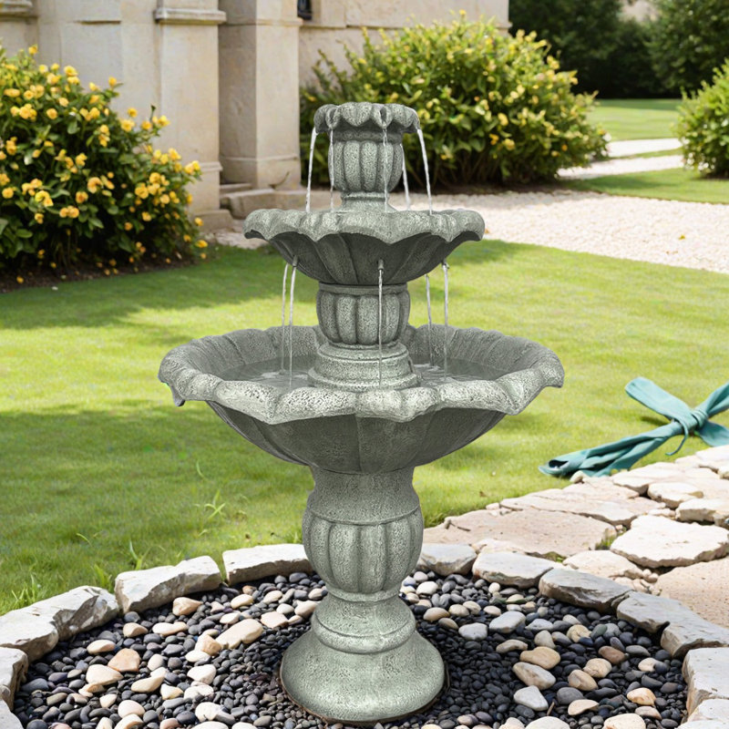 3 Tiered Garden/Outdoor Floor-Standing Freestanding Waterfalls Fountains For Patio Backyard Deck And Home Decor