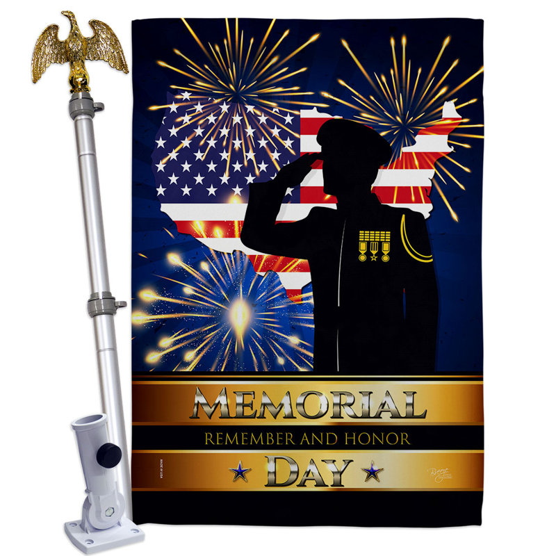 Double Sided 40'' H x 28'' W Polyester Independence Day Flag Set