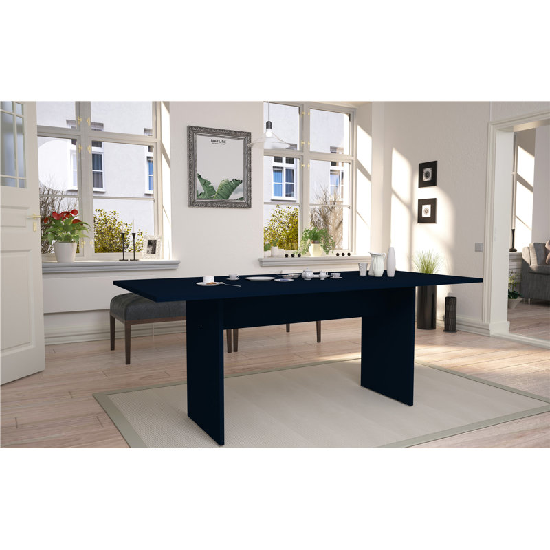 Table de salle à manger 67,91 moderne en bleu nuit Tatiana (table seulement), Bleu très foncé