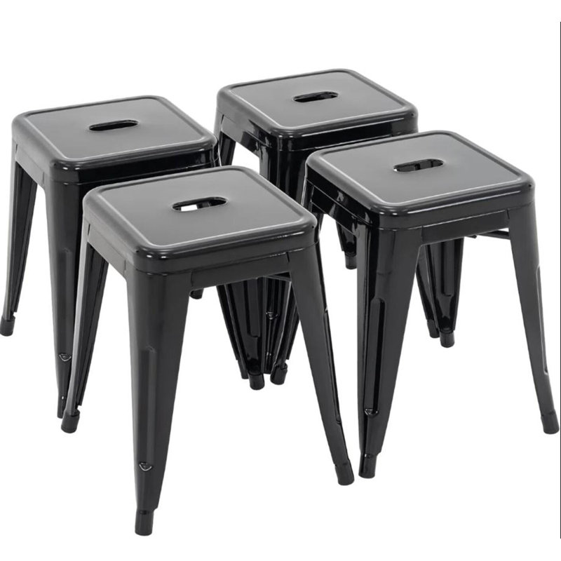 Mini tabourets empilables en métal Duende, Noir