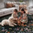     Floral Vintage Washable Black 4X6 Area Rug with Non Slip Backing - Low Pile Durable Carpet for Living Room, Bedroom, Dining Room or Office Decor-1956344211