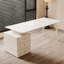 Bureau blanc rectangulaire en bois manufacturé avec 3 tiroirs-109026938-109026937