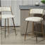 Tabouret de bar pour îlot de cuisine en velours côtelé avec dossier, base chromée dorée et repose-pieds, ensemble de 2