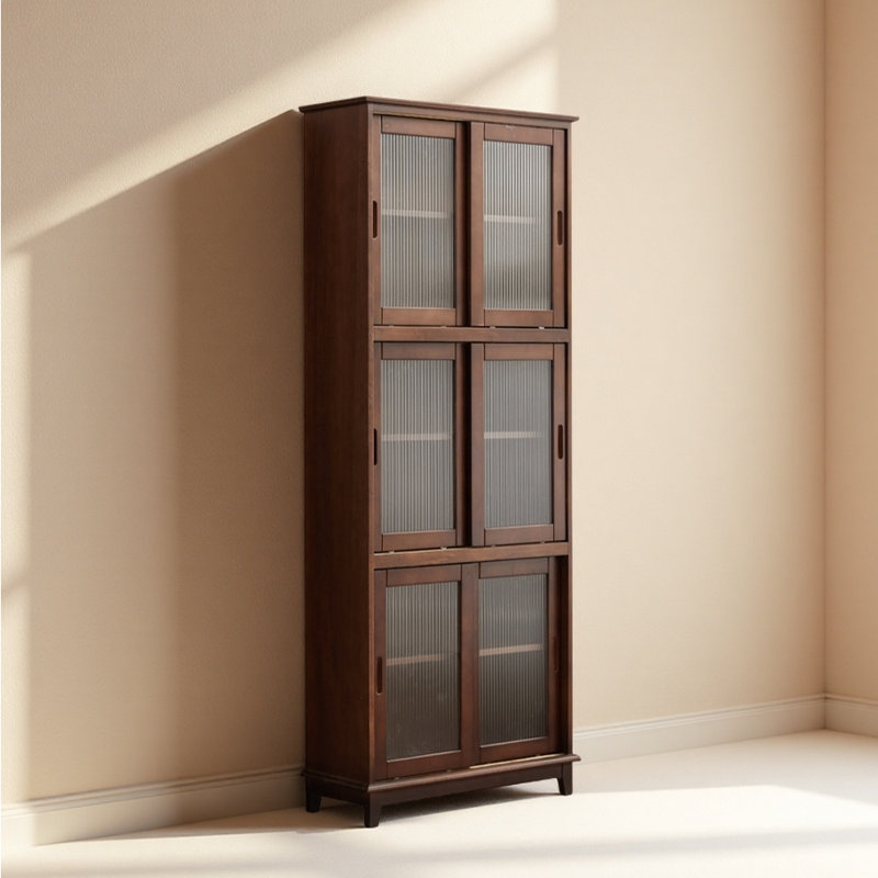 Bibliothèque simple en bois, (6 tablettes) H 76,38 po x l 24,41 po x P 13,39 po, Marron foncé
