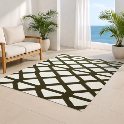 Tapis blanc intérieur et extérieur Trellis