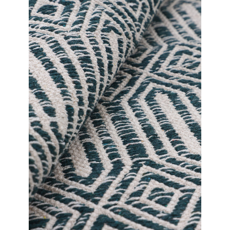 Oregan Geometric Cotton Hand Woven Area Rug, Rectangle 140 x 200cm