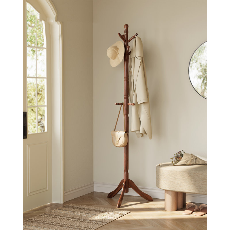 Solid Wood 10 - Hook Coat Rack