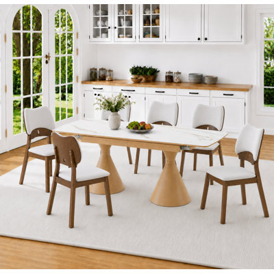 Ensemble de table de salle à manger moderne extensible 54 "- 78" Dominick