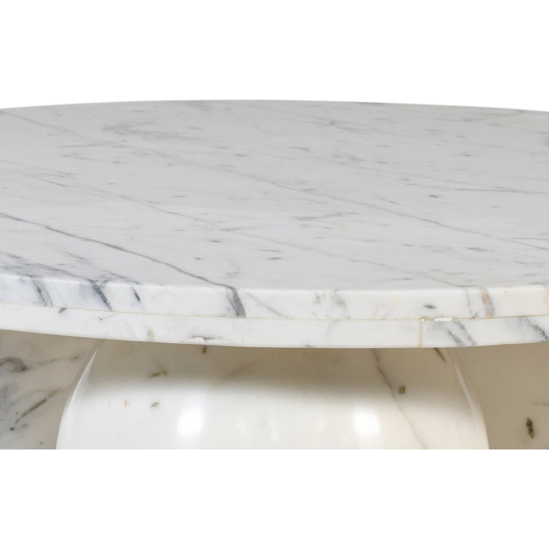 Hizki Marble Top Coffee Table, White