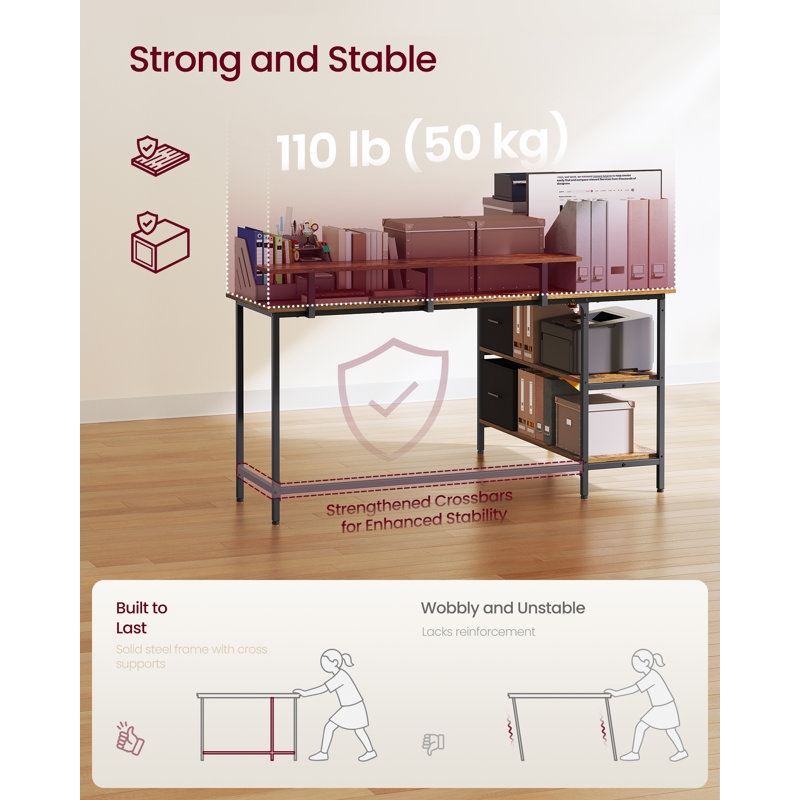 L-Shaped Metal Base Computer Desk