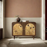 Art pattern high capacity accent cabinet