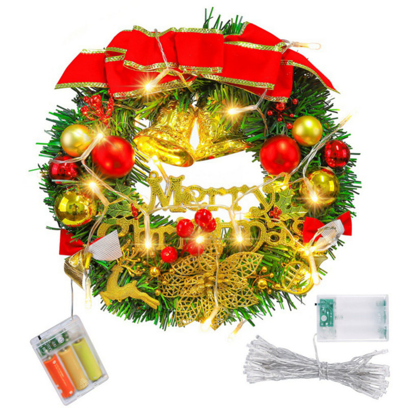Handcrafted Faux Lighted Rattan 11.81 " Wreath