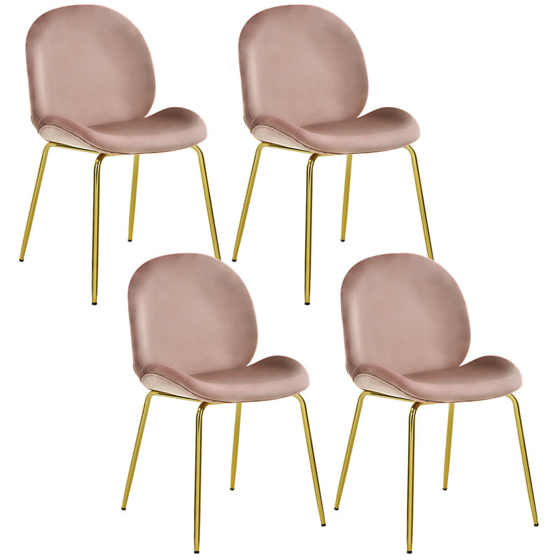 Chaise d'appoint rembourrée en velours Letellier Mauldin, Rose