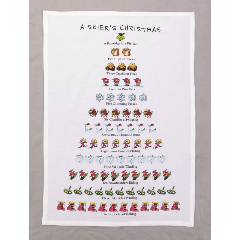 Serviette de cuisine A Skier's Christmas