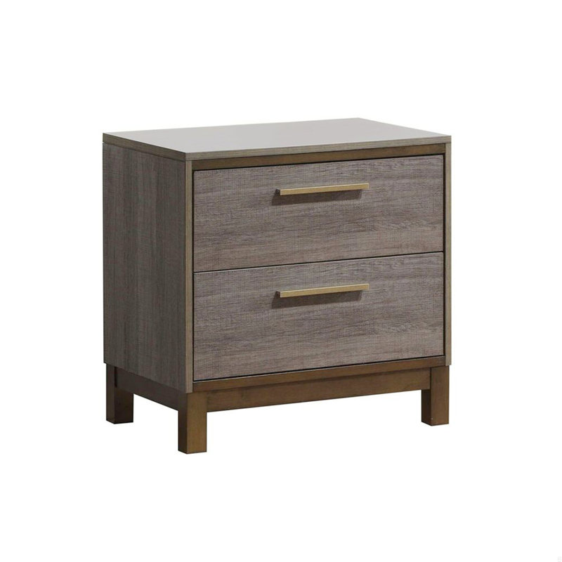 Table de chevet en bois avec 2 tiroirs
