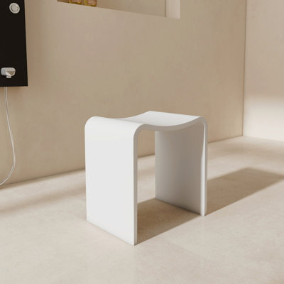 15.7'' Solid Surface Shower Bench Stool