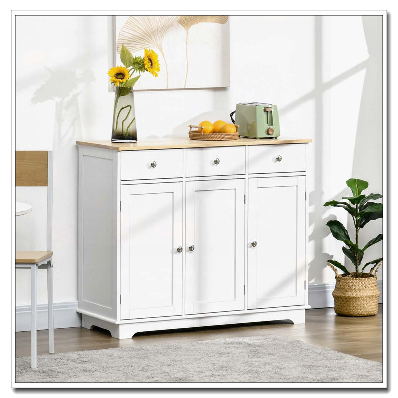 Armoire décorative avec 3 tiroirs, portes et tablette réglable