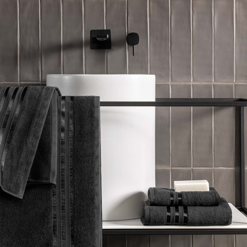 Arcadia Hand Towel, Black