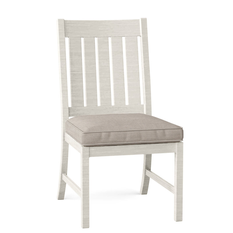 Club Patio Dining Side Chair with Cushions, Welt, Oyster, Dove Sunbrella® Linen