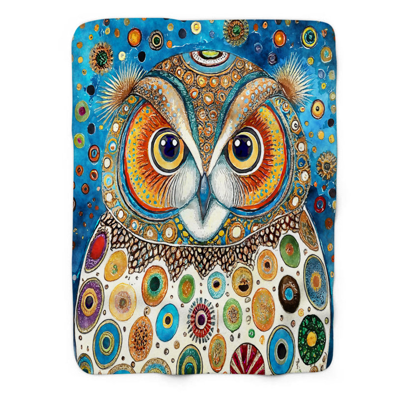 Psychedelic Hoot - 1 Piece Blanket, Twin