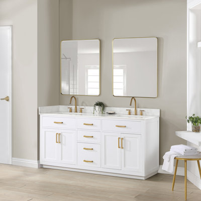 Ensemble de meuble-lavabo double avec miroir Gavino
