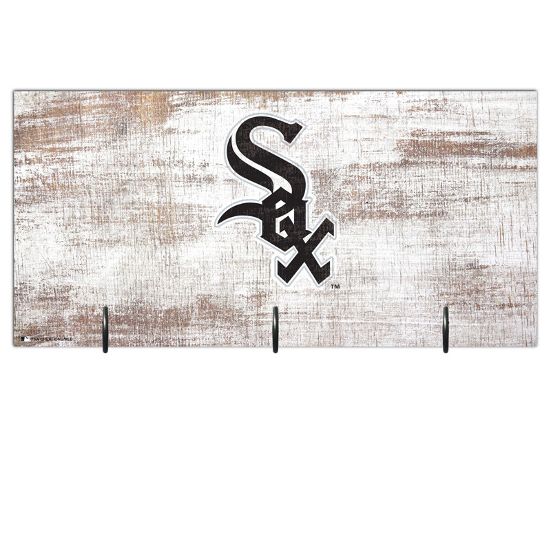 3 - Hook Wall Mounted Coat Rack, White Sox