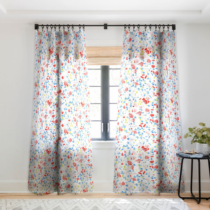Panneau de rideau transparent 1 pièce, 50 po x 84 po, Bleu
