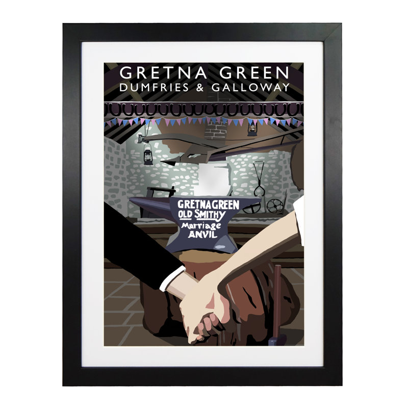 Gretna Green by Richard O'Neil - Print, Black Wood Frame, 54 cm H x 44 cm W x 2.2 cm D