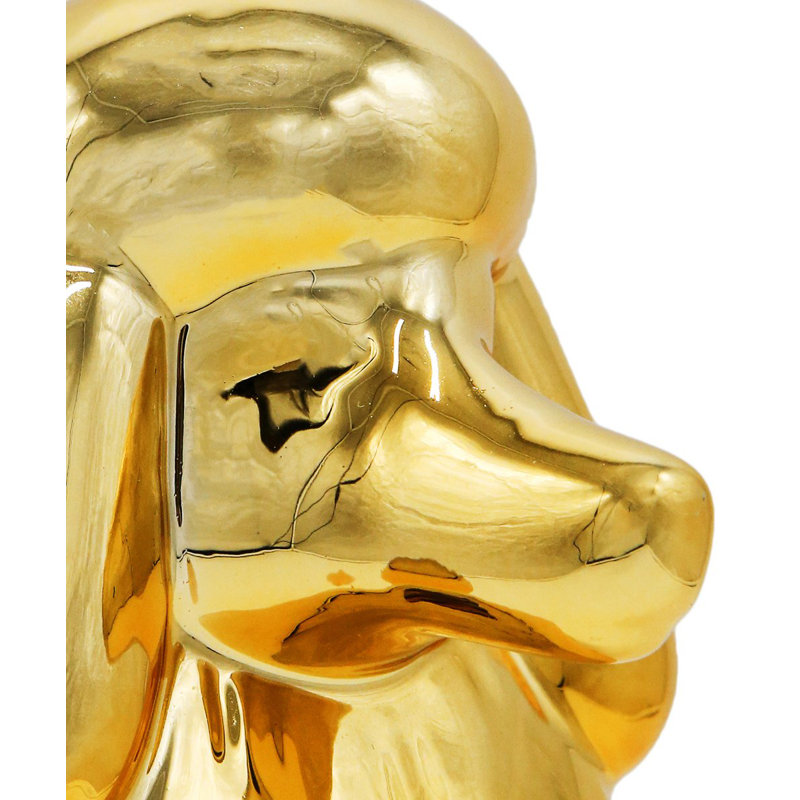 Figurine Rideau, Métalique, H 10 po x l 8,74 po x P 4,13 po, Caniche