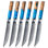 Ensemble de couteaux à steak 6 pièces Senken Knives - Collection Tsunami - Acier japonais VG10 à 67 couches - Lames non dentelées, poignées en résine et bois naturel, boîte-cadeau de luxe