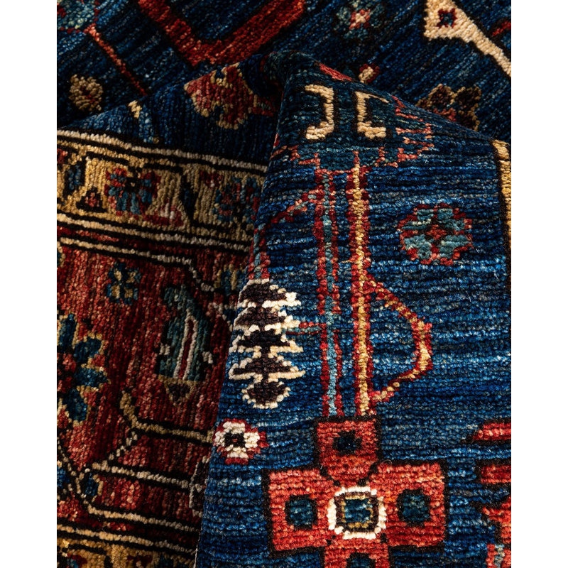 Demontra One-of-a-Kind Rectangle 4' X 5'7" New Age Wool Area Rug Blue